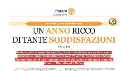 Pagina 3 della rivista del Distretto 2071